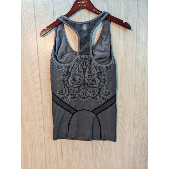 Athleta Momentum Seamless Light Gray Scoop Neck Racer Back Tank Top Size L READ - Picture 2 of 6